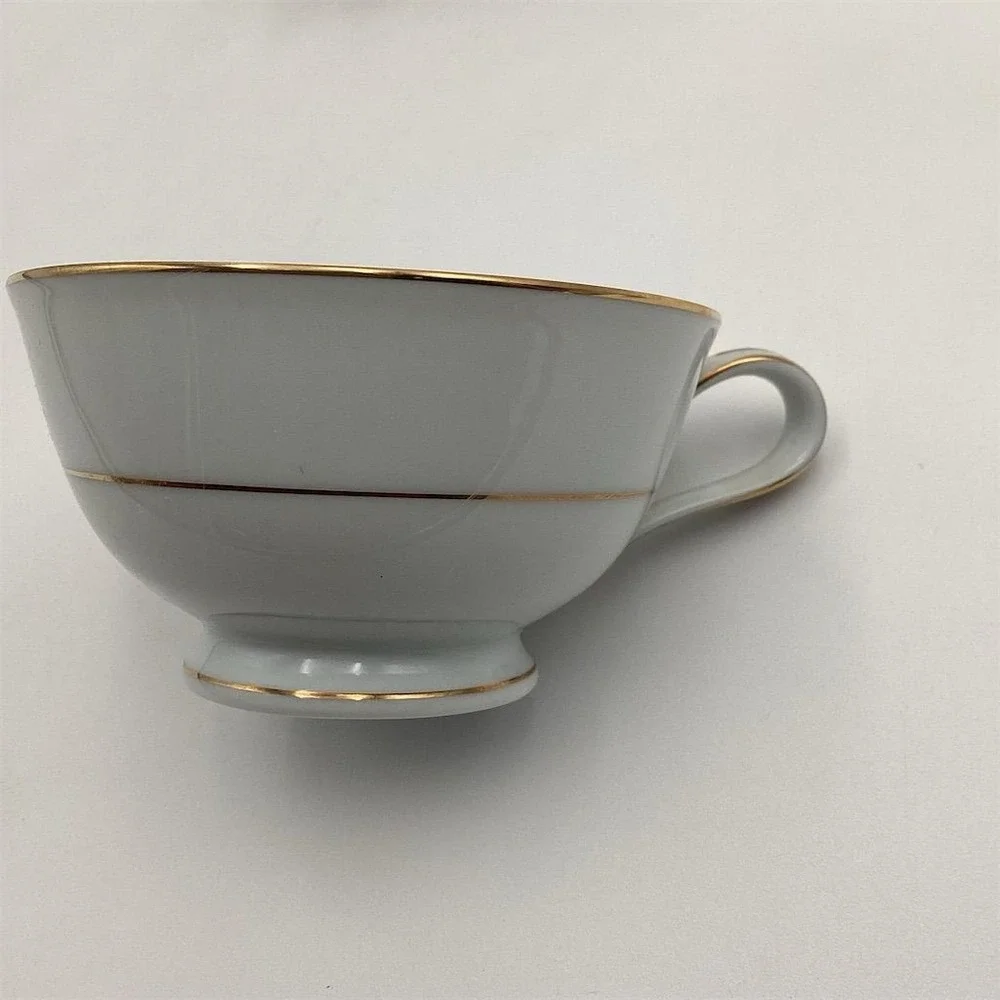 Noritake Dawn 5930 Vintage Tea Cups Set of 3 White Porcelain‎ Japan